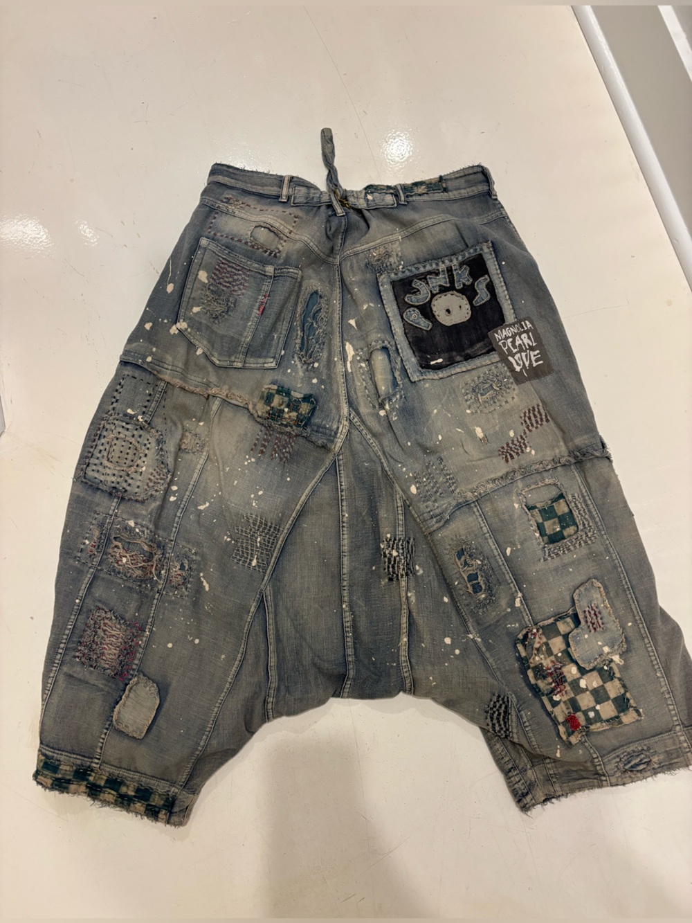 Magnolia Pearl Distressed Patchwork Punks Jeans- Worn Three Times